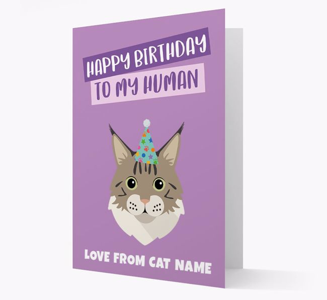 'Happy Birthday to My Human' - Personalized {breedCommonName} Card